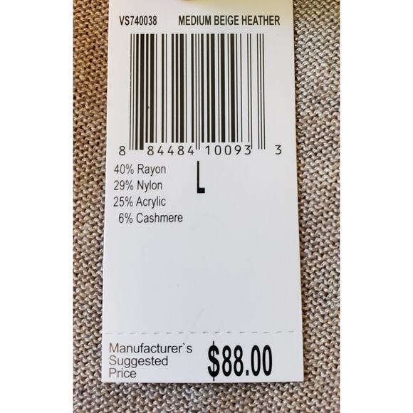 Joan Vass NY Womens L Sleeveless Long Open Cardigan Sweater Vest Stretch Beige - Picture 3 of 9